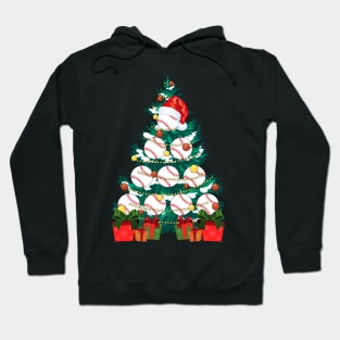 Baseball Lover Xmas Tree Lights Santa Baseball Christmas Hoodie